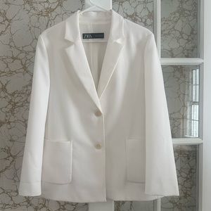 Zara Oversized White Blazer
